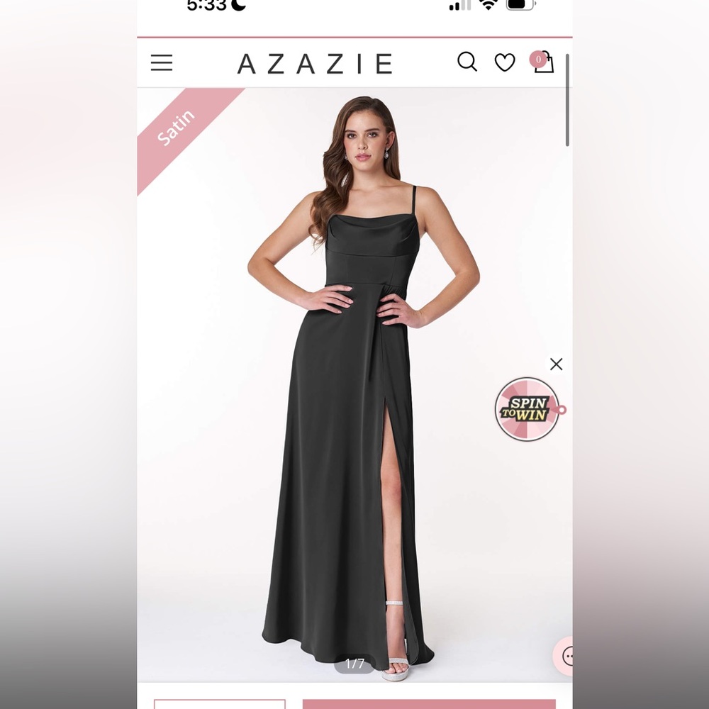 Black satin bridesmaid dress